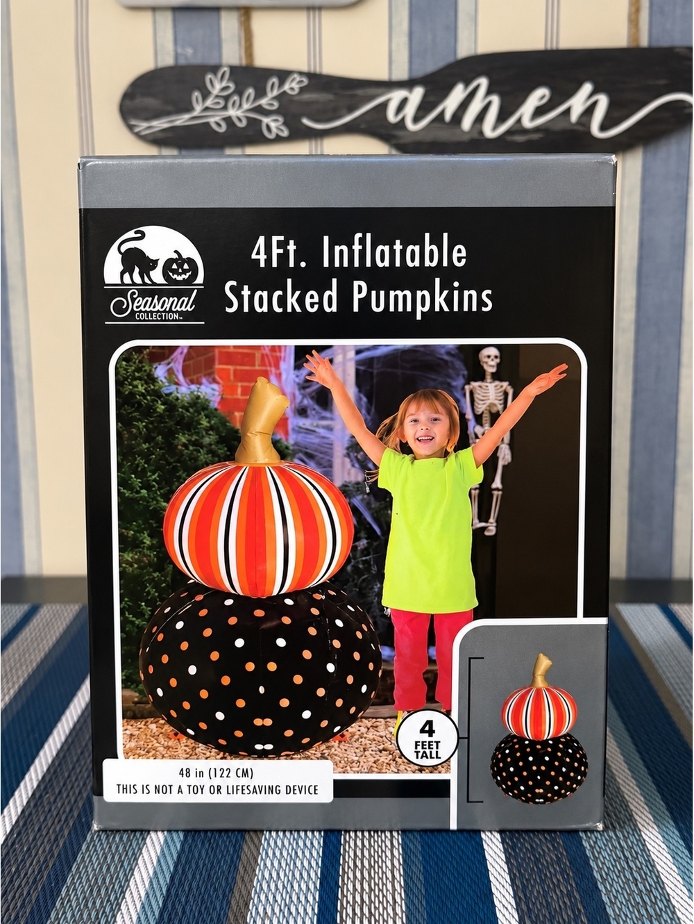 4 Ft. Inflatable Stacked Pumpkins Halloween Decoration